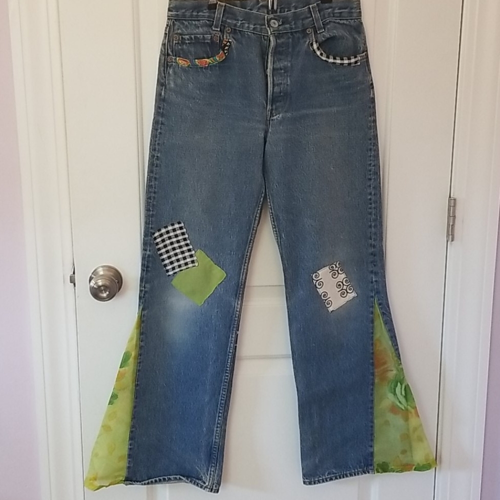 Fun 90's Bell bottom Altered Levi's 30